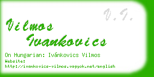 vilmos ivankovics business card